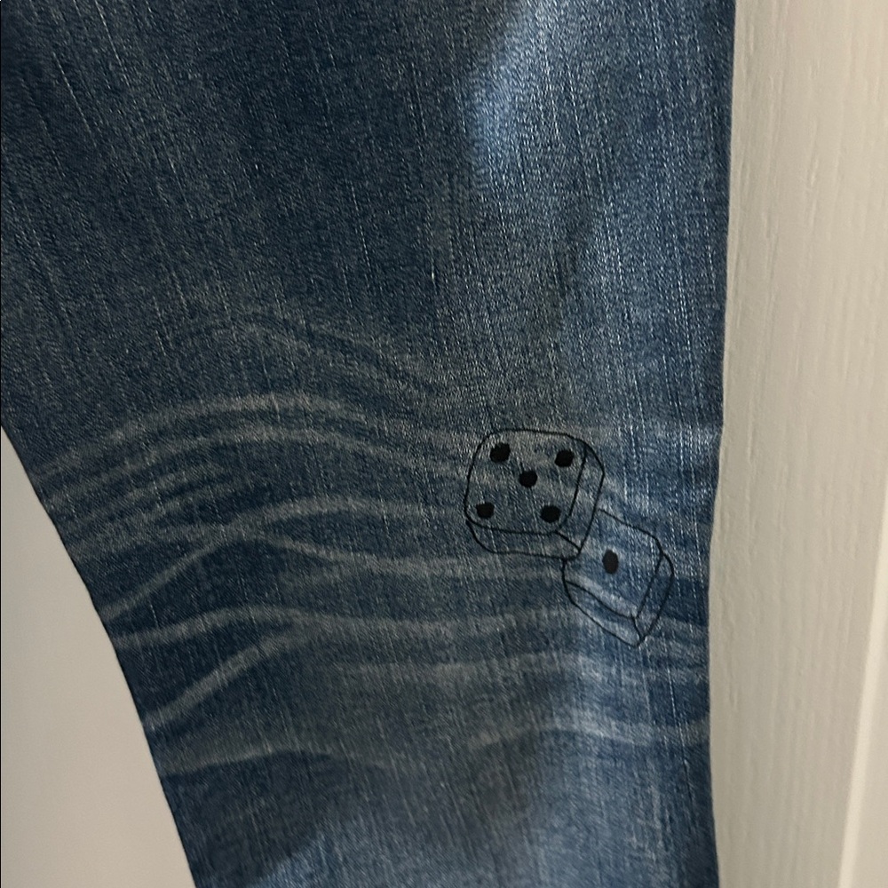Rare American Eagle Outfitters Graffiti Patch Denim X Jeggings Size 14 R - Picture 10 of 11